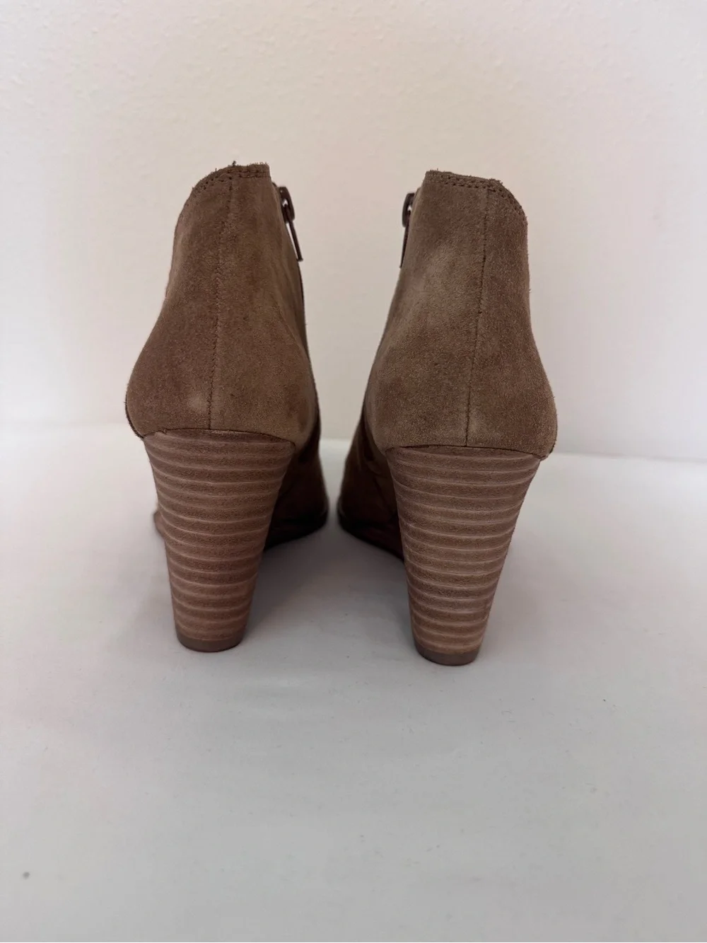 Lucky Brand Tan Suede Wedge Ankle Boots